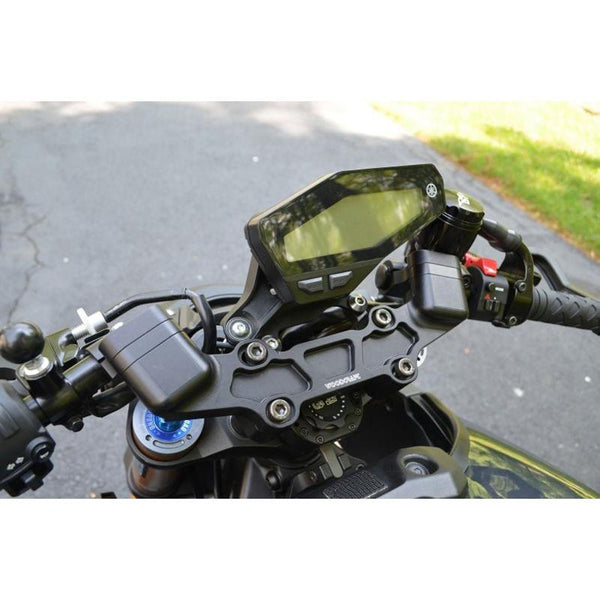 Woodcraft Clipon Adapter Plate w/ Std. Black Bars Yamaha FZ-09 2014-16, XSR900 2016-2021, FJ-09 2015-2016