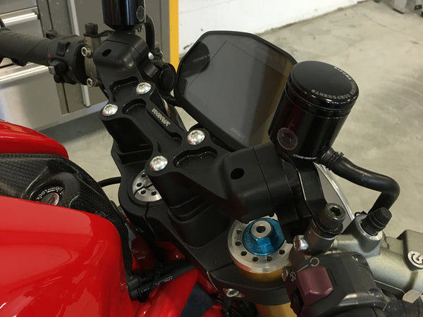 Woodcraft Ducati Monster 1200 Clipon Adapter Plate w/ Std. Black Bars and Res. Spacer
