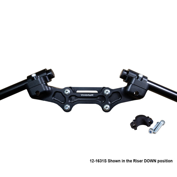 Woodcraft Ducati Monster 821 2014-17 Clipon Adapter Plate w/ STD black bars, Res. Spacer 1 inch Standard Rise