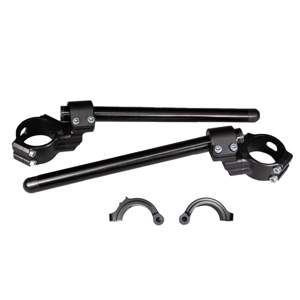 Woodcraft BMW S1000RR Side Mount 35mm Rise Adjustable Angle Clipon Risers, 55mm w/ OEM Clipon Delete