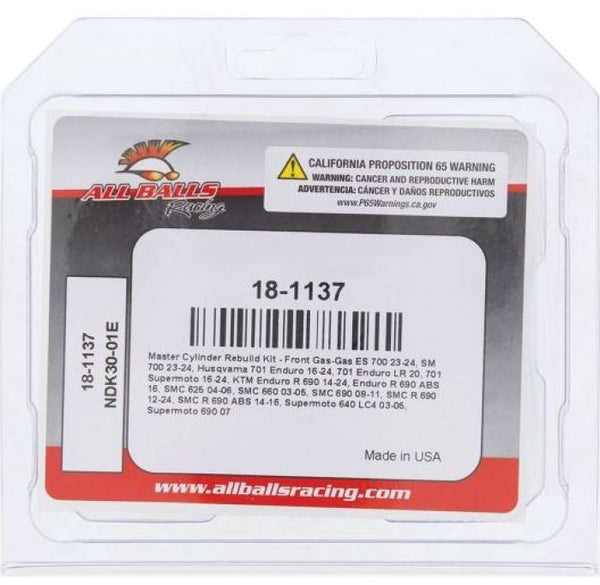 All Balls Master Cylinder Rebuild Kit (18-1137)