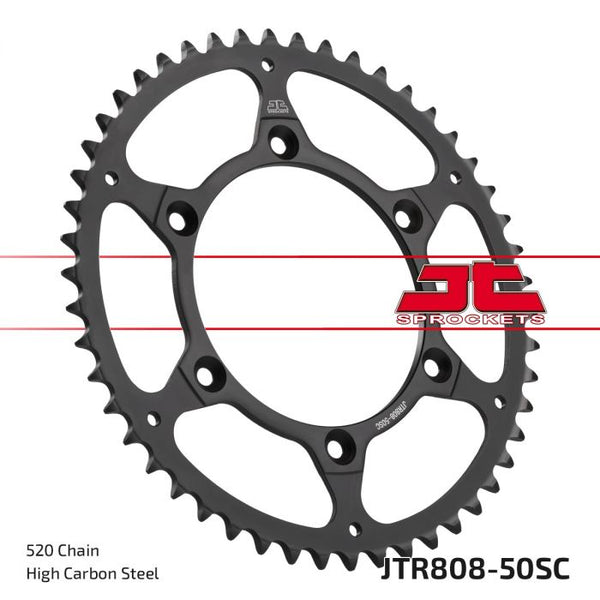 JT Sprockets 520 Self-Cleaning Steel Rear Sprocket, 50T (JTR808.50SC)