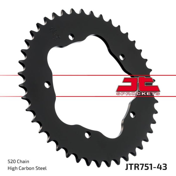 JT Sprockets 520 Steel Rear Sprocket, 43T (JTR751.43)