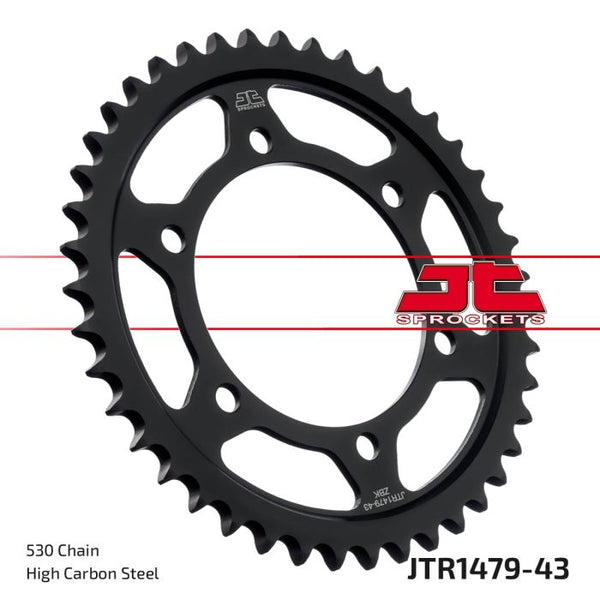 JT Sprockets 530 Steel Rear Sprocket, 43T (JTR1479.43ZBK)