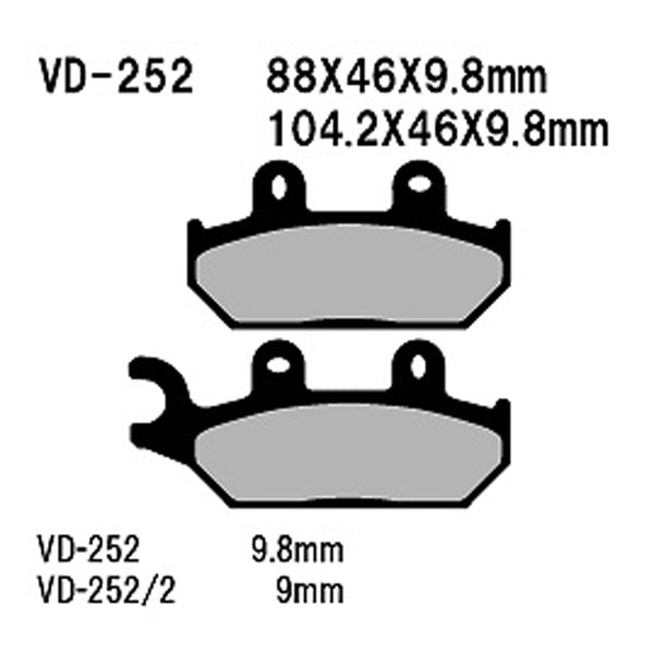 Vesrah Semi-Metallic Brake Pads — VD-252