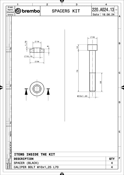 Brembo Brake Hardware (220A02413)