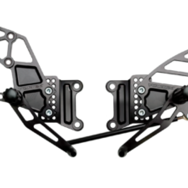 Vortex 07-08 Kawasaki ZX600 Ninja ZX-6R,05-06 ZX600 Ninja ZX-6RR Adjustable Rearsets — Black (RS406K)