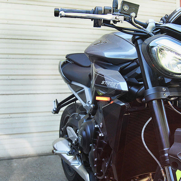New Rage Cycles 2024 Triumph Street Triple Front Turn Signals — STREET-FB-24