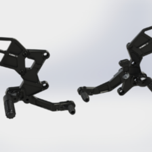 Vortex 18-24 Kawasaki EX400 Ninja 400 R Rear Set — Black (RS433K)