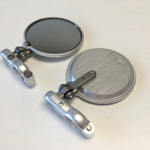 CRG Hindsight Folding 3 in. Round Bar-End Mirror Right - Silver (HSLS-201-R)