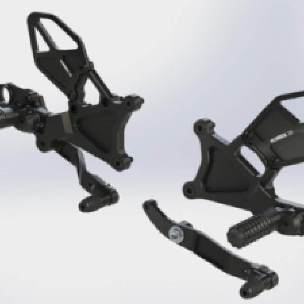 Vortex 06-23 Yamaha YZF-R6 Rear Set — Black (RS634K)