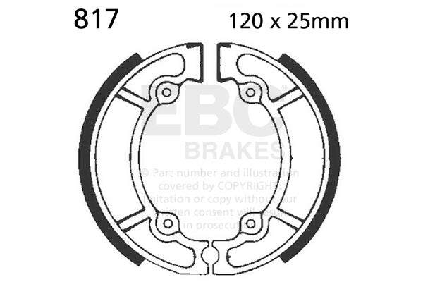 EBC 04-05 Aprilia Mojito Retro 50 Rear Brake Shoe — 817