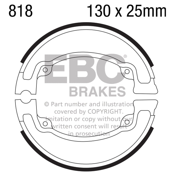 EBC 02-10 KYMCO People 50 2T Rear Brake Shoe — 818