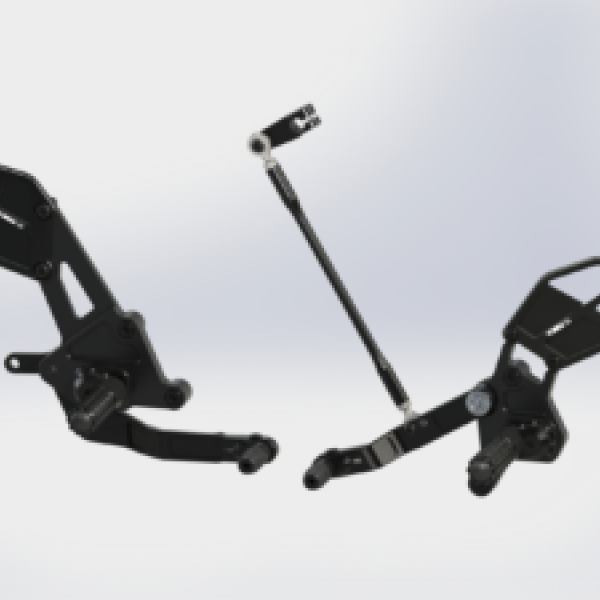 Vortex 15-17 Yamaha FZ-07,18-24 Yamaha MT-07 Rear Set — Black (RS651K)