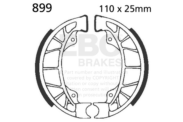 EBC 06 Piaggio Typhoon 50/SE Rear Brake Shoe — 899