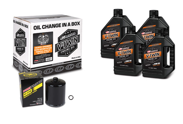 Maxima V-Twin Quick Change Kit - Harley Evo/Sportster, Mineral w/ Black Filter