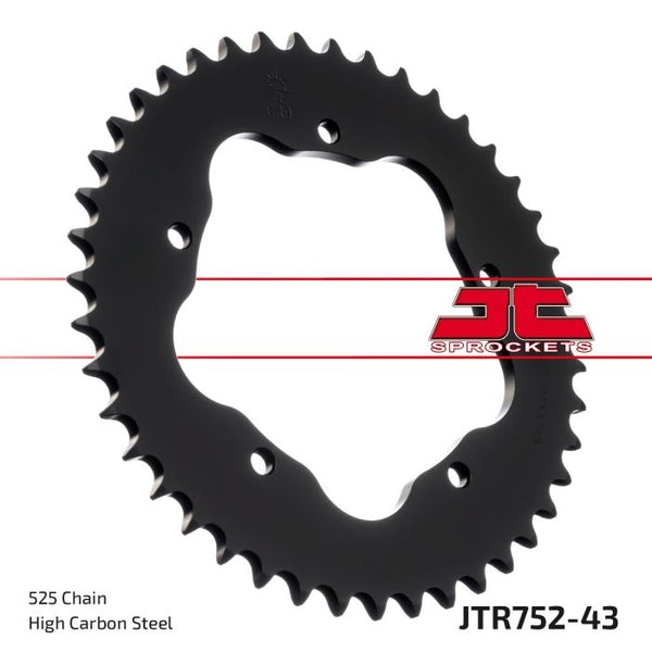 JT Sprockets 525 Steel Rear Sprocket, 43T (JTR752.43)