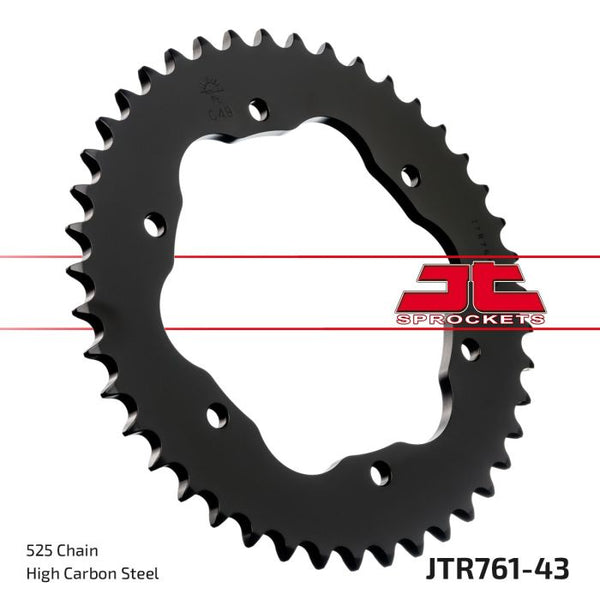 JT Sprockets 525 Steel Rear Sprocket, 43T (JTR761.43)
