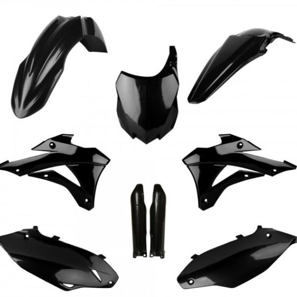 Polisport Replica Plastic Kit,full Kit Kawasaki — Black — Kawasaki KX-250F