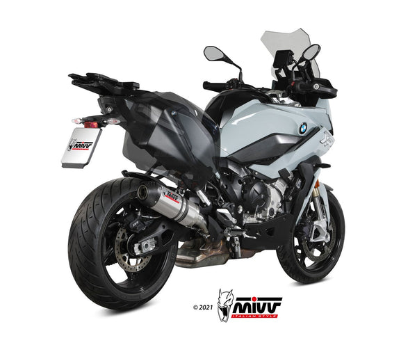 MIVV Oval Titanium Slip-On Exhaust with Carbon Cap (B.039.L4C) for 2020-2022 BMW S 1000 XR