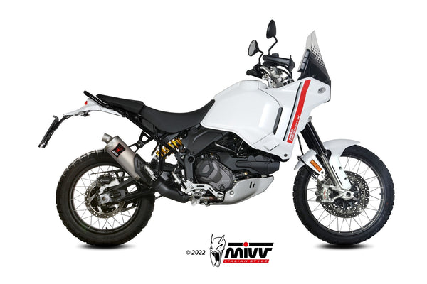 MIVV Dakar Titanium Slip-On Exhaust (D.053.LDKT) for 2022-2024 Ducati DesertX