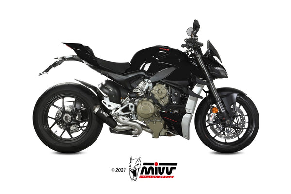 MIVV X-M1 Black Slip-On Exhaust (D.047.SC4B) for 2020-2022 Ducati Streetfighter V4