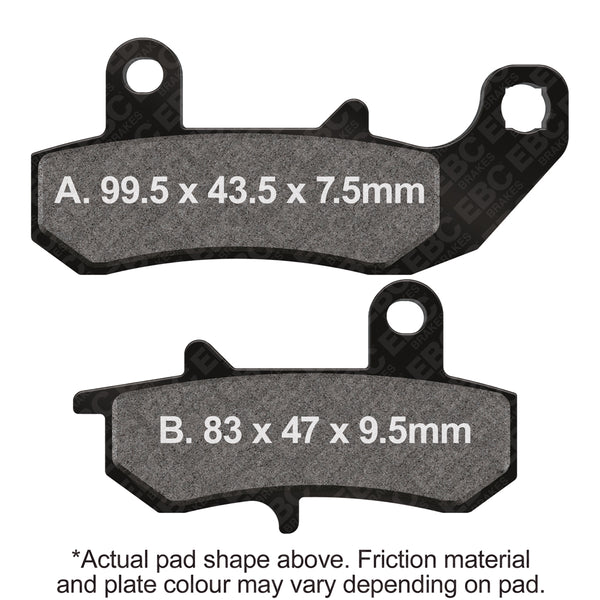 EBC 90-91 Suzuki DR 650 Rear Right R Series Sintered Brake Pads — FA157R