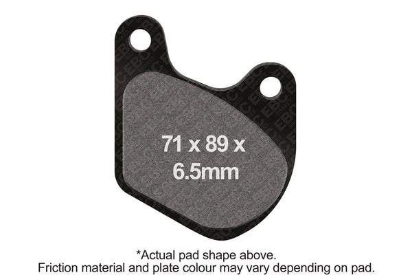 EBC 73-78 Harley-Davidson Sportster XLH/XLCH Rivet Type Rear Right FA-SFA-TT-X Brake Pads — FA72