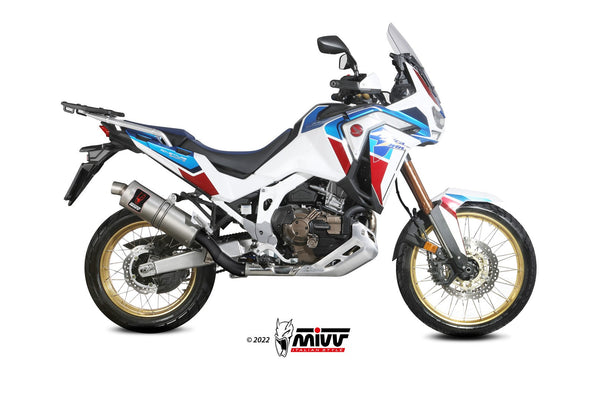 MIVV Dakar Stainless Slip-On Exhaust (H.079.LEKX) for 2020-2022 Honda CRF1100L Africa Twin