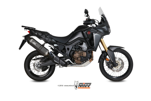 MIVV Speed Edge Black Slip-On Exhaust (H.059.LRB) for 2016-2019 Honda CRF1000L Africa Twin
