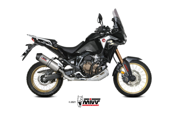 MIVV Oval Titanium Slip-On Exhaust with Carbon Cap (H.079.LNC) for 2020-2022 Honda CRF1100L Africa Twin