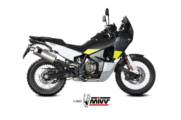 MIVV Dakar Stainless Steel Slip-On Exhaust (HU.002.LEKX) for 2022-2024 Husqvarna Norden 901