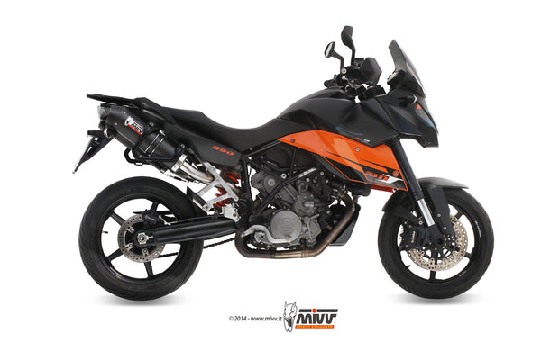 MIVV Oval Carbon Slip-On Exhaust with Carbon Cap (KT.013.L3C) for 2009-2013 KTM 990 Supermoto SMT