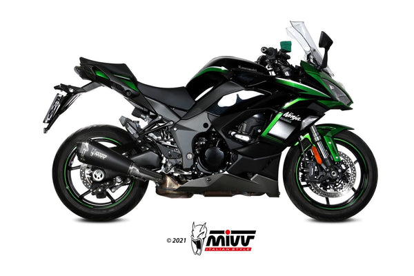 MIVV Delta Race Black Slip-On Exhaust (K.054.LDRB) for 2020-2024 Kawasaki Ninja 1000SX