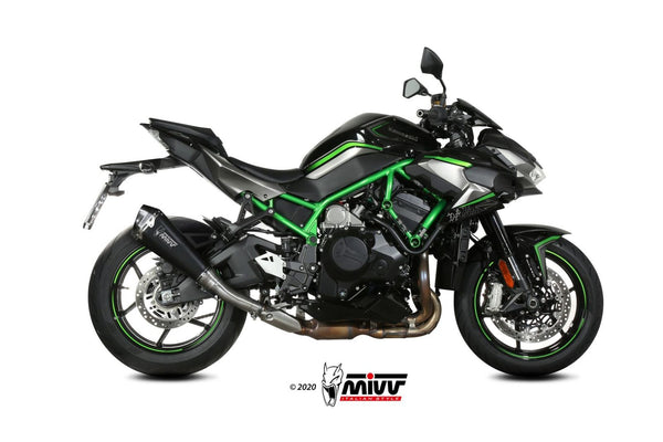 MIVV Delta Race Black Slip-On Exhaust (K.053.LDRB) for 2020-2024 Kawasaki Z H2