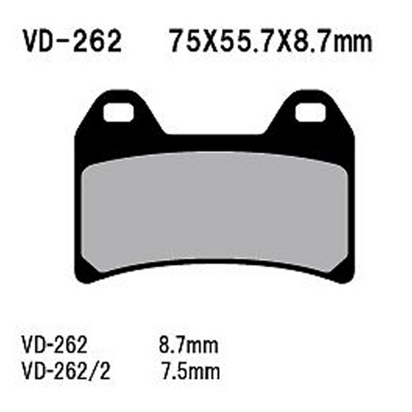Vesrah Semi-Metallic Brake Pads — VD-262/2