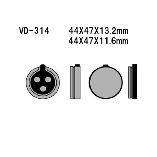 Vesrah Semi-Metallic Brake Pads — VD-314