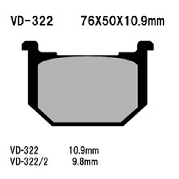 Vesrah Semi-Metallic Brake Pads — VD-322/2