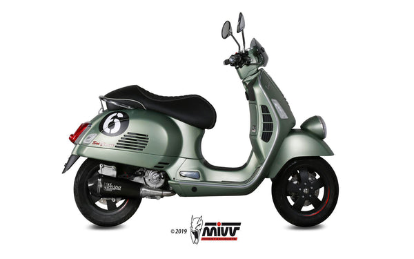 MIVV Delta Race Black Full System Exhaust (P.008.LDRB) for 2008-2020 Piaggio Vespa GTS 300