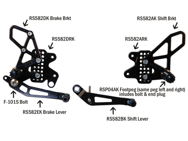 Vortex Rearsets Replacement Foot Peg with End Plug — Black (RSP04AK)