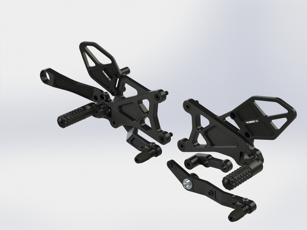 Vortex 15-26 Yamaha YZF-R1,15-26 YZF-R1M,15-18 YZF-R1S Adjustable Rearsets — Black (RS671K)