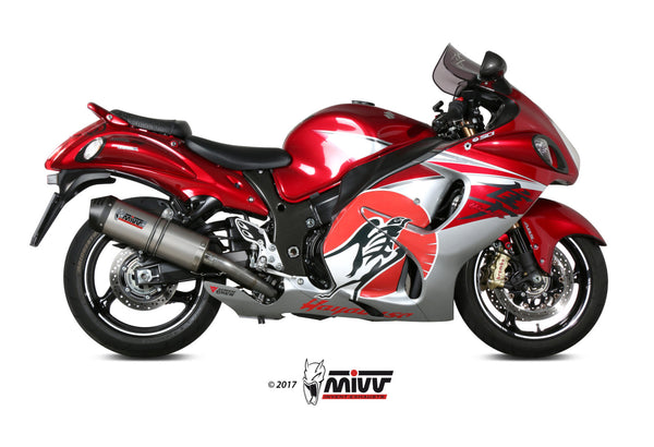 MIVV Oval Titanium Slip-On Exhaust (S.052.LNC) for 2008-2017 Suzuki GSX-R1300 Hayabusa