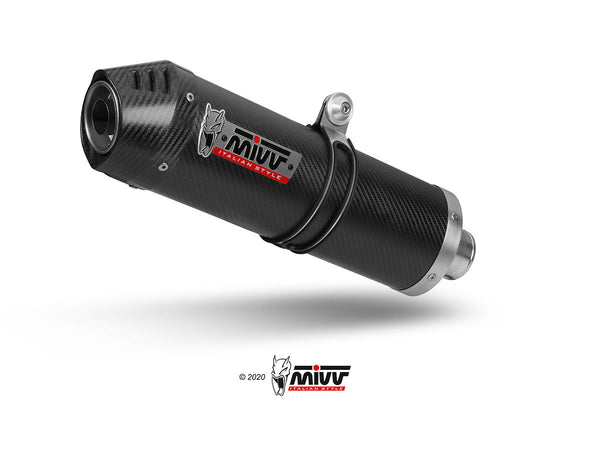 MIVV Oval Carbon Slip-On Exhaust (T.011.LEC) for 2011-2016 Triumph Tiger 800