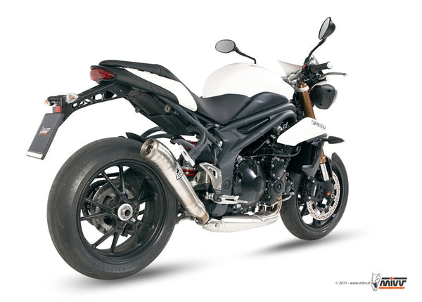 MIVV Ghibli Stainless Slip-On Exhaust (T.012.LGX) for 2011-2015 Triumph Speed Triple