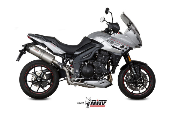 MIVV Oval Titanium Slip-On Exhaust (T.017.LNC) for 2017-2020 Triumph Tiger 1050 Sport