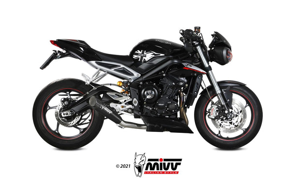 MIVV X-M5 Black Slip-On Exhaust (T.019.SC5B) for 2017-2022 Triumph Street Triple