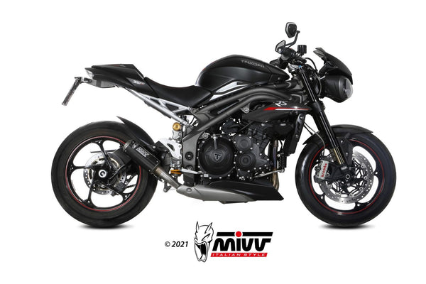 MIVV MK3 Carbon Slip-On Exhaust (T.021.SM3C) for 2018-2020 Triumph Speed Triple