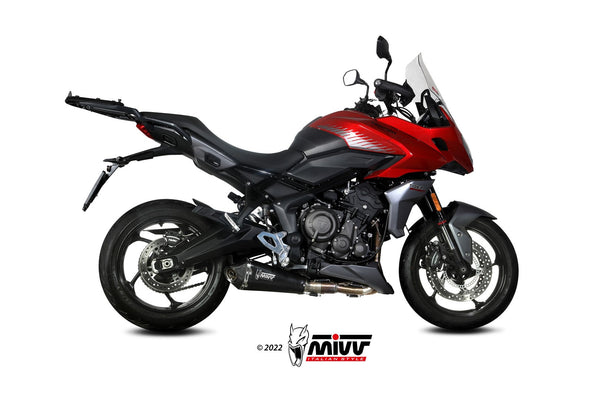MIVV Delta Race Black Stainless Full System Exhaust (T.024.LDRB) for 2021- Triumph Tiger Sport 660