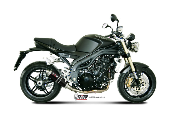 MIVV GP Black Stainless Slip-On Exhaust (T.008.LXB) for 2007-2010 Triumph Speed Triple 1050