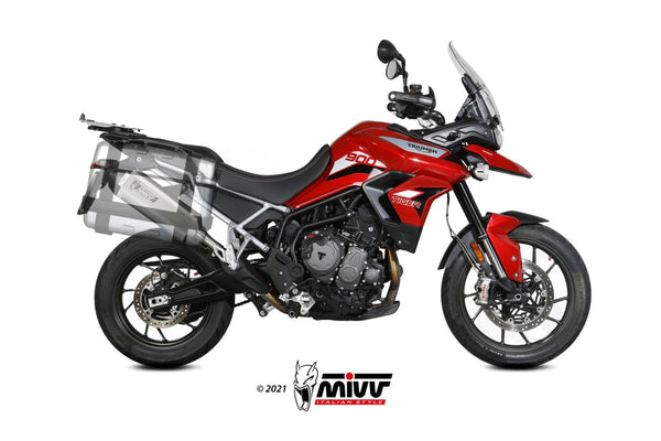 MIVV Speed Edge Stainless Slip-On Exhaust (T.018.LRX) for 2021-2022 Triumph Tiger 900